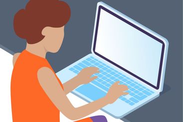 Office woman at a desk with a laptop. Business woman or...