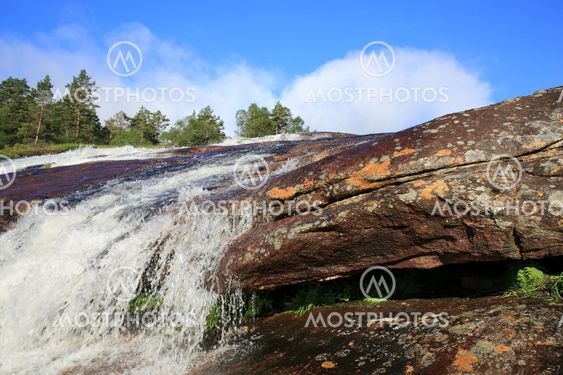 Waterfall in Eikerapen, Norway