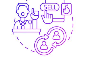 Enterprising occupation purple gradient concept icon