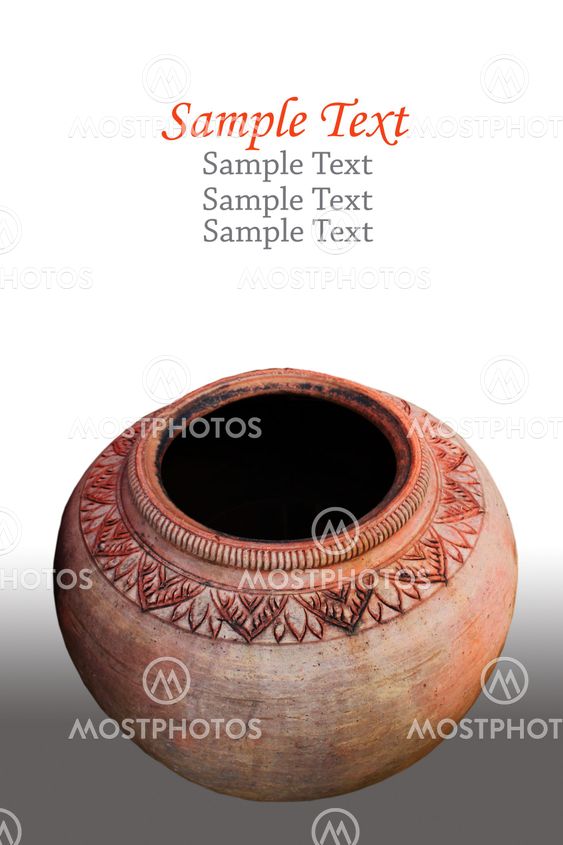 Thai style handmade clay jar.