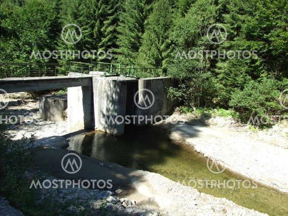 Dam on a river at Costesti, Romania