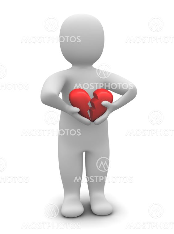 Man with broken heart
