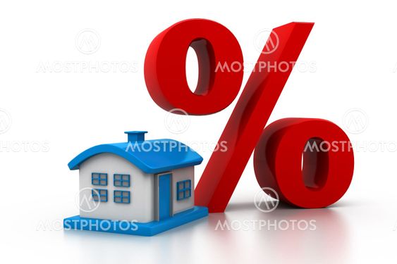 House with a big symbol of percent