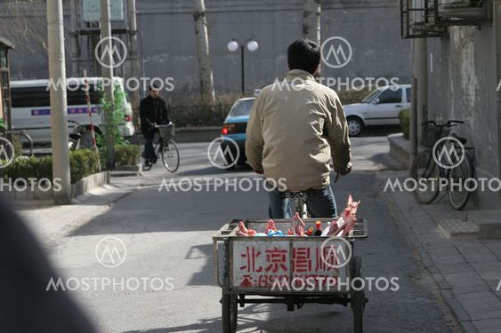 Köttransport i Beijing.