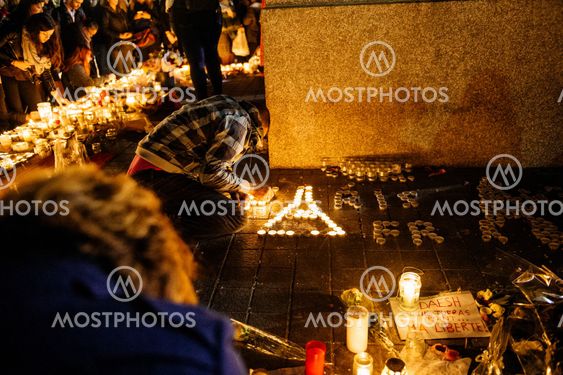 People gathering in solidarity with victims from Paris...