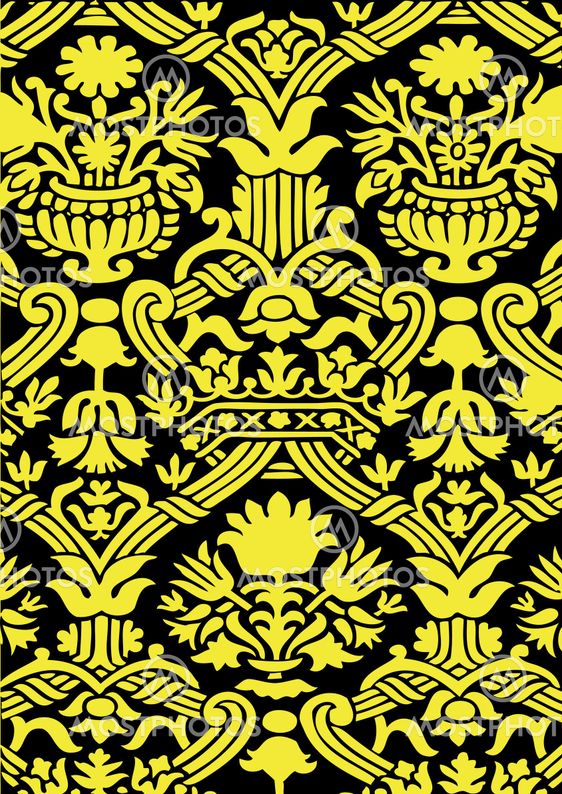 Black and yellow Seamless abstract hand-drawn floral pattern, vintage background. Seamless pattern can be used for wallpaper, pattern fills, web page background, surface textures, packaging, and invitations.