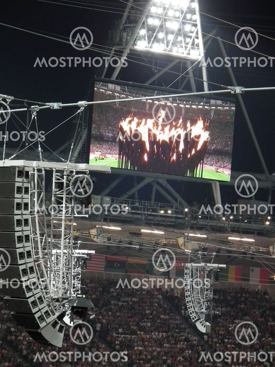 Olympic Fmae on stadium screen - London 2012