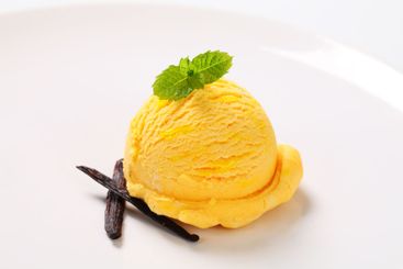Scoop of yellow ice cream