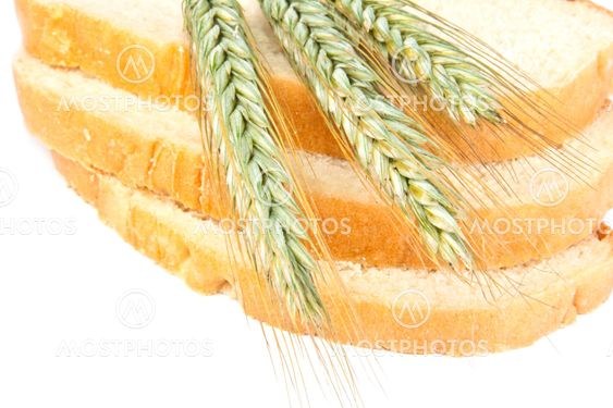 Slices of the cut bread