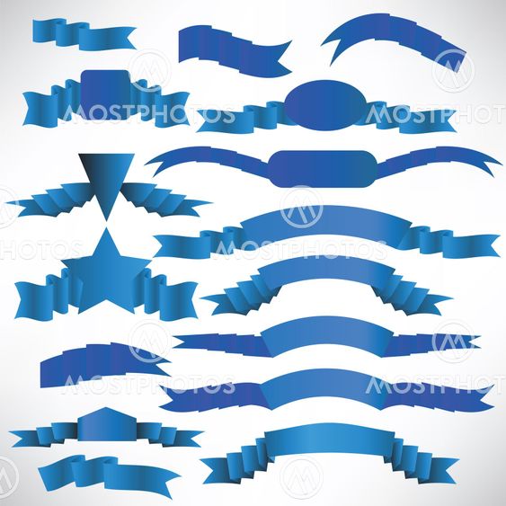 Blue Ribbons with a Stripe.