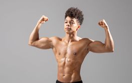 Young Brazilian man showcasing athletic physique in...