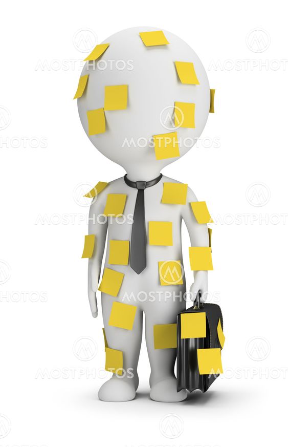 3d small people - stick notes