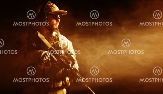 Bearded special forces soldier