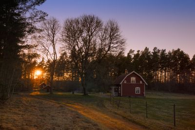 Sunset in Småland in spring