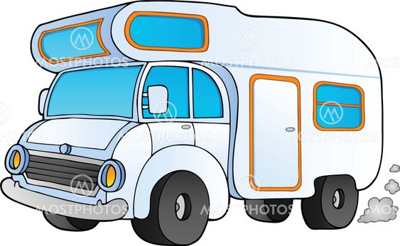 Cartoon camping van