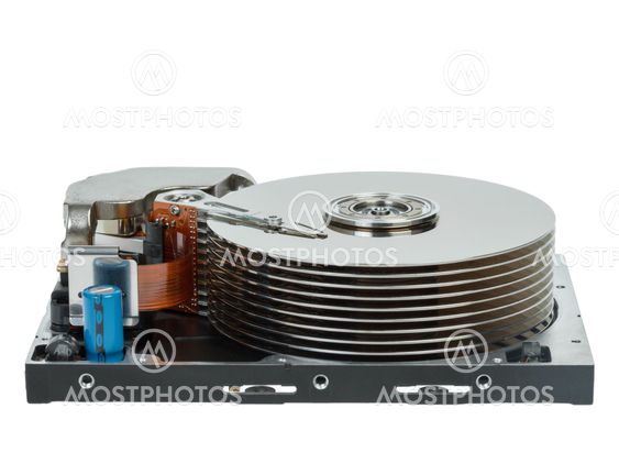 close up of hard disk