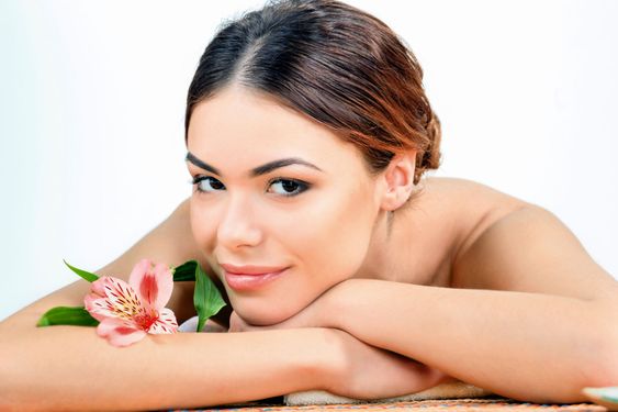 Beautiful young woman at a spa salon