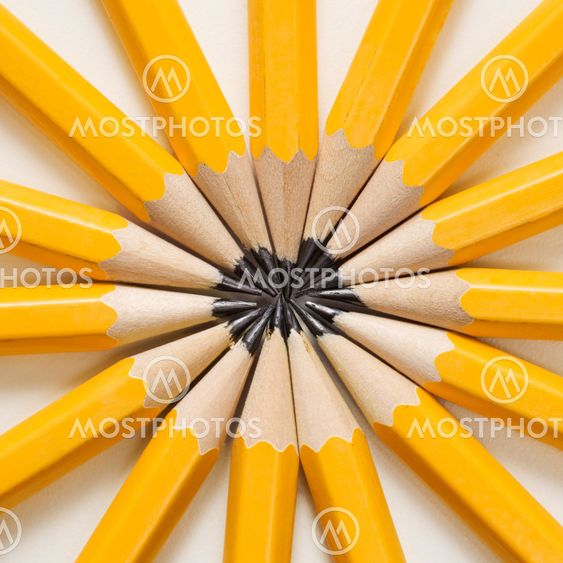 Pencils in star shape.