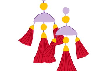 chic tassel earrings cartoon vector illustration