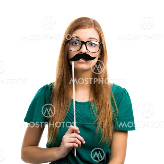 Girl with Mustache