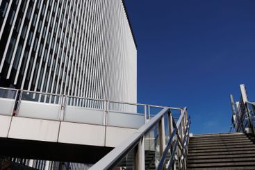 City Footbridge. Public stairs. Stair way. Office...
