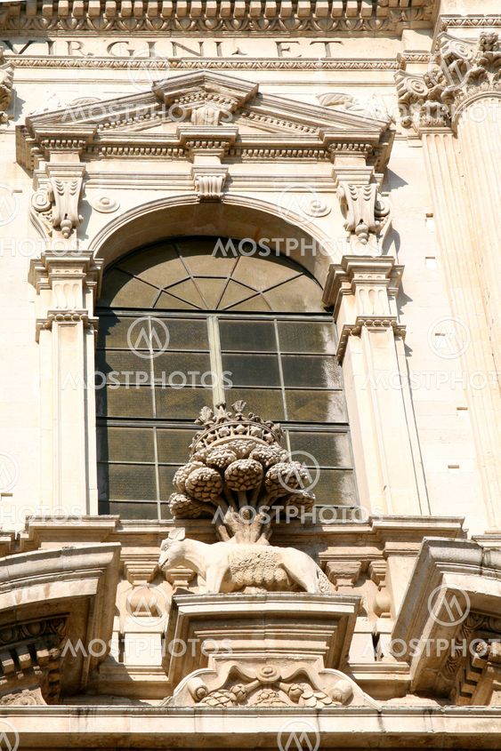 Baroque detail - St.Irene Church in Lecce, Apulia - Italy