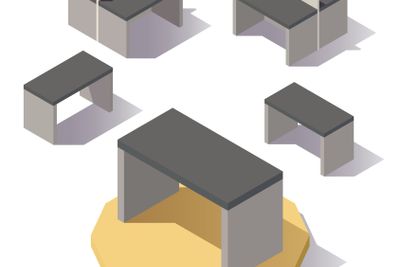 Vector isometric lowpoly Table