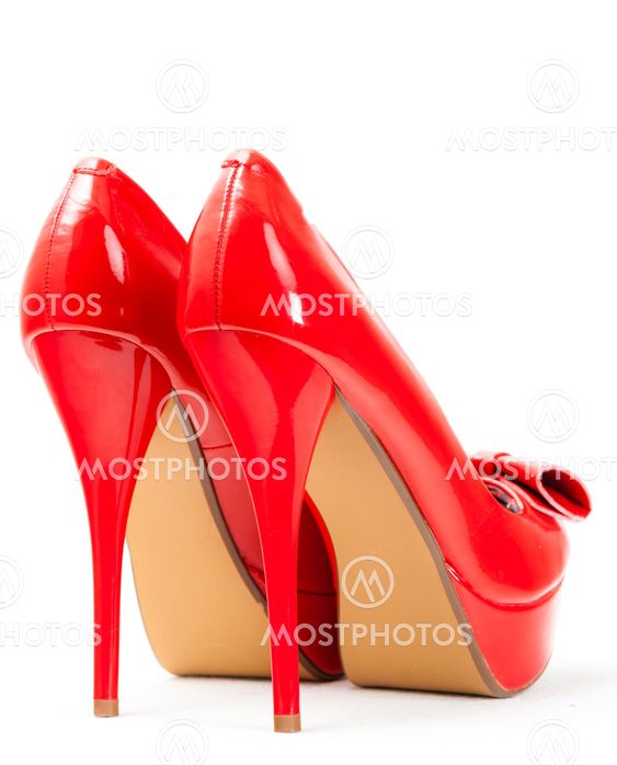 fashionable platform red pumps