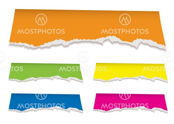 florescent torn paper header