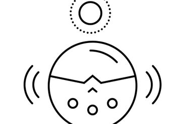 daylight sensor lighting control line icon vector...