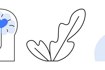 Human Mind with Heart Icon, Feather and Cloud...