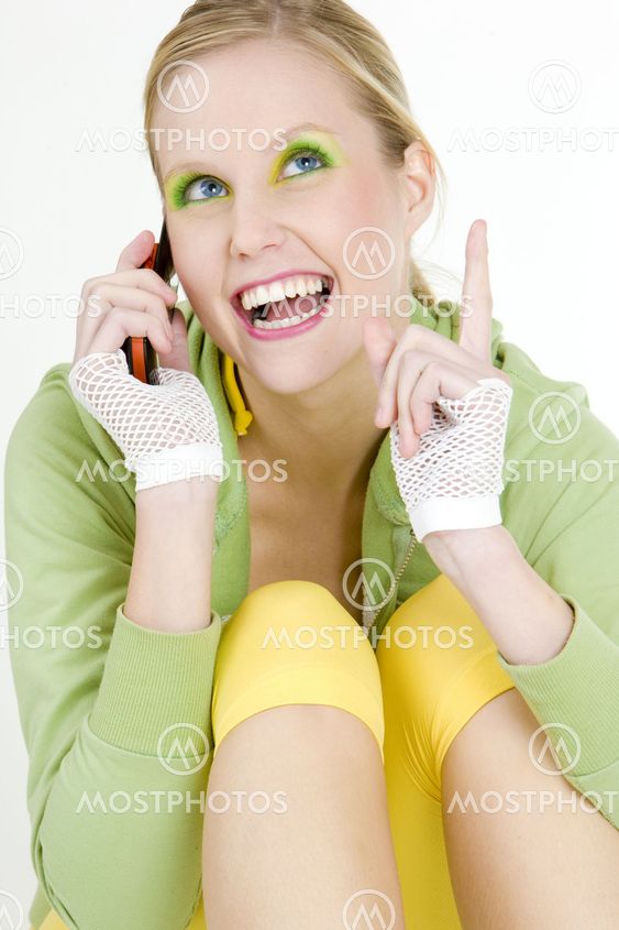 portrait of calling woman