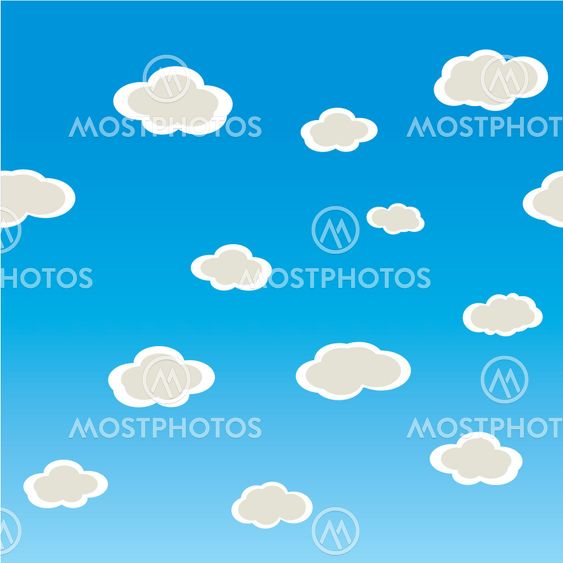 Seamless horizontal vector texture with clouds