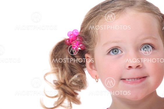 Little girl with pigtails