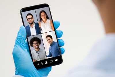 Man On Quarantine Using Cellphone