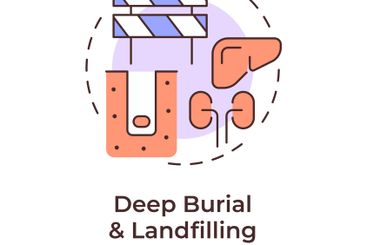 Deep burial and landfilling multi color concept icon