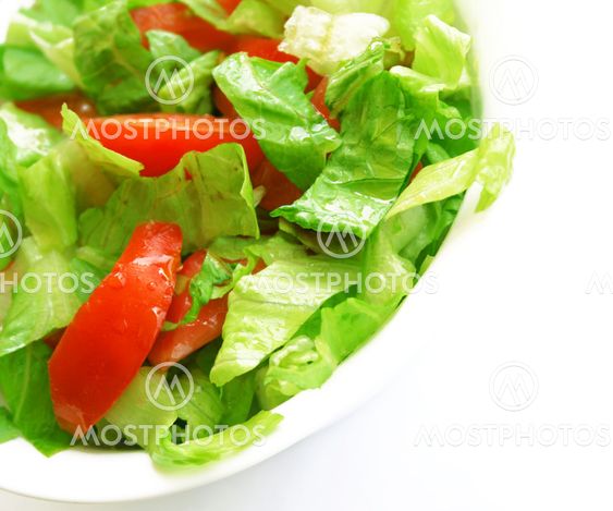 Healthy vegetarian Salad on the white plate