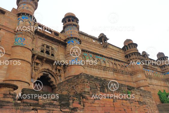 Gwalior india fort and Gurdwara Bandi Chhor marble Temple