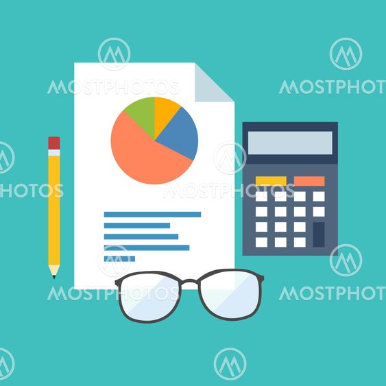 Accounting concept. Flat design stylish.