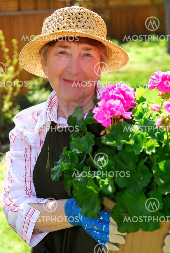 Senior woman gardening
