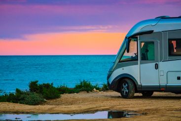 Camper rv on spanish coast