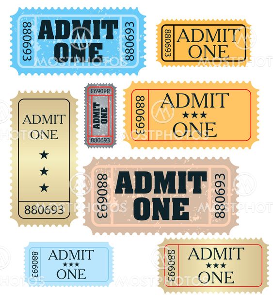 set of ticket admit one vector