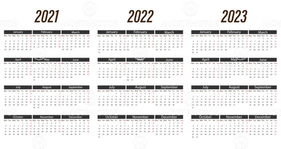 21 22 23 Calendar Av Plouty Mostphotos