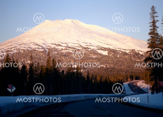 Highway Passing Near South Sister, Oregon