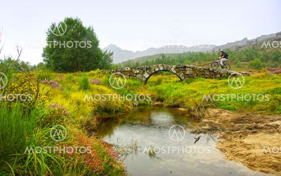 Old bridge and river at Castro laboreiro, Portugal.
