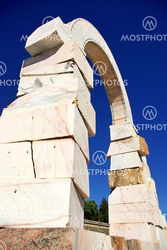 Marble sculpture of roman arch