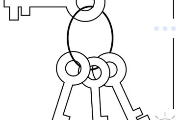 Minimalist Key Ring Design with Four Vintage Keys and...