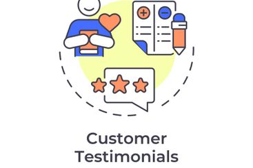 Customer testimonials multi color concept icon