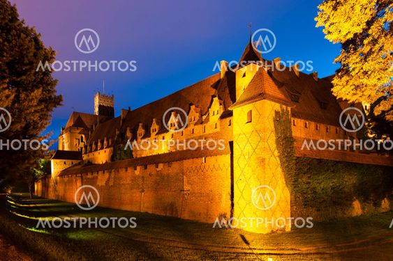 Malbork at night, Pomerania, Poland