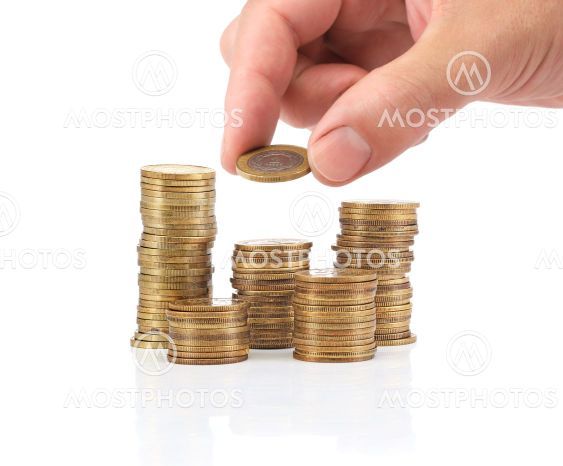 Savings. Investment concept with coins